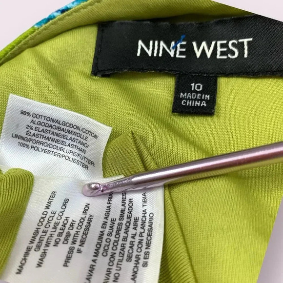 Nine West Floral Sleeveless Fit and Flare Shift Party Dress Size 10 Multicolor - Picture 16 of 16